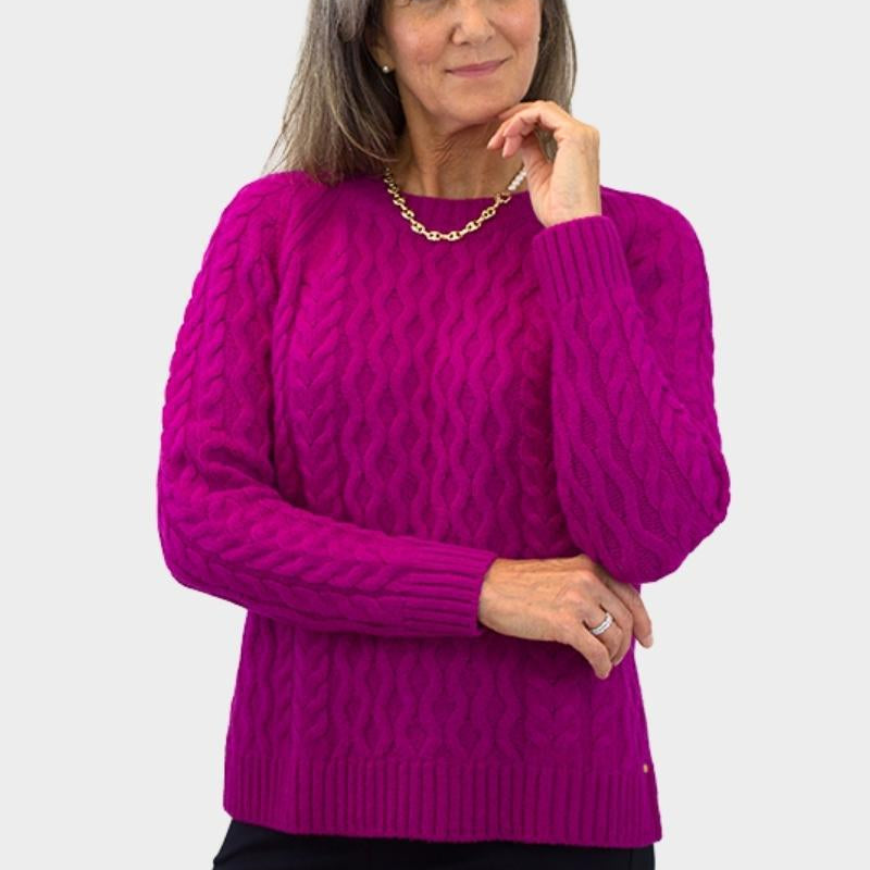 Cable Front Crew Sweater