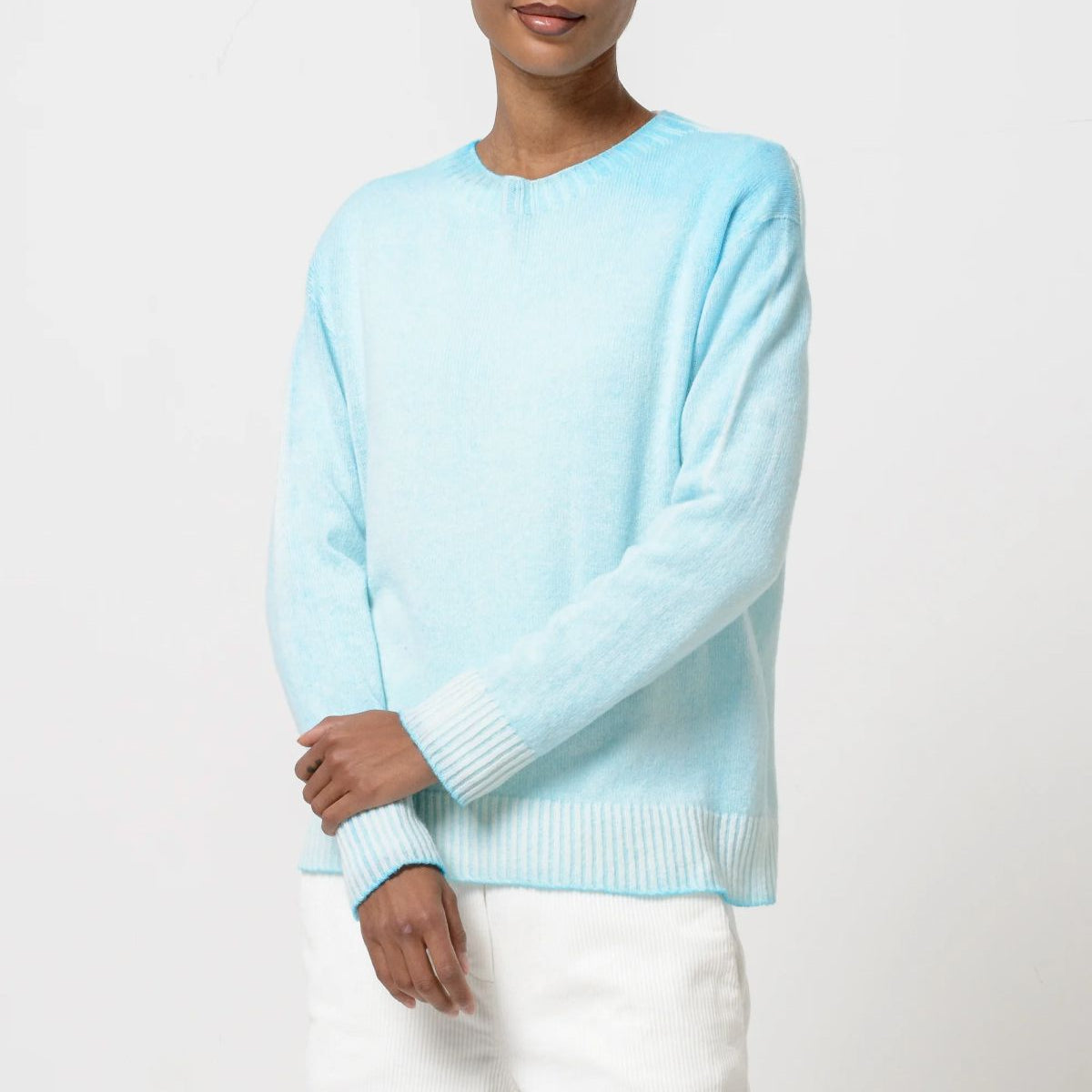 Cashmere Ribbed Knit Sweater