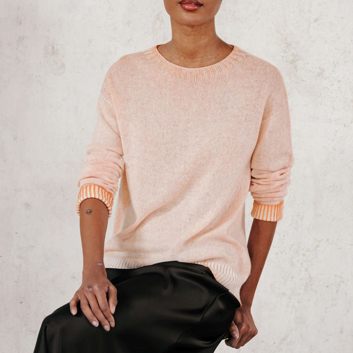 Cashmere Ribbed Knit Sweater