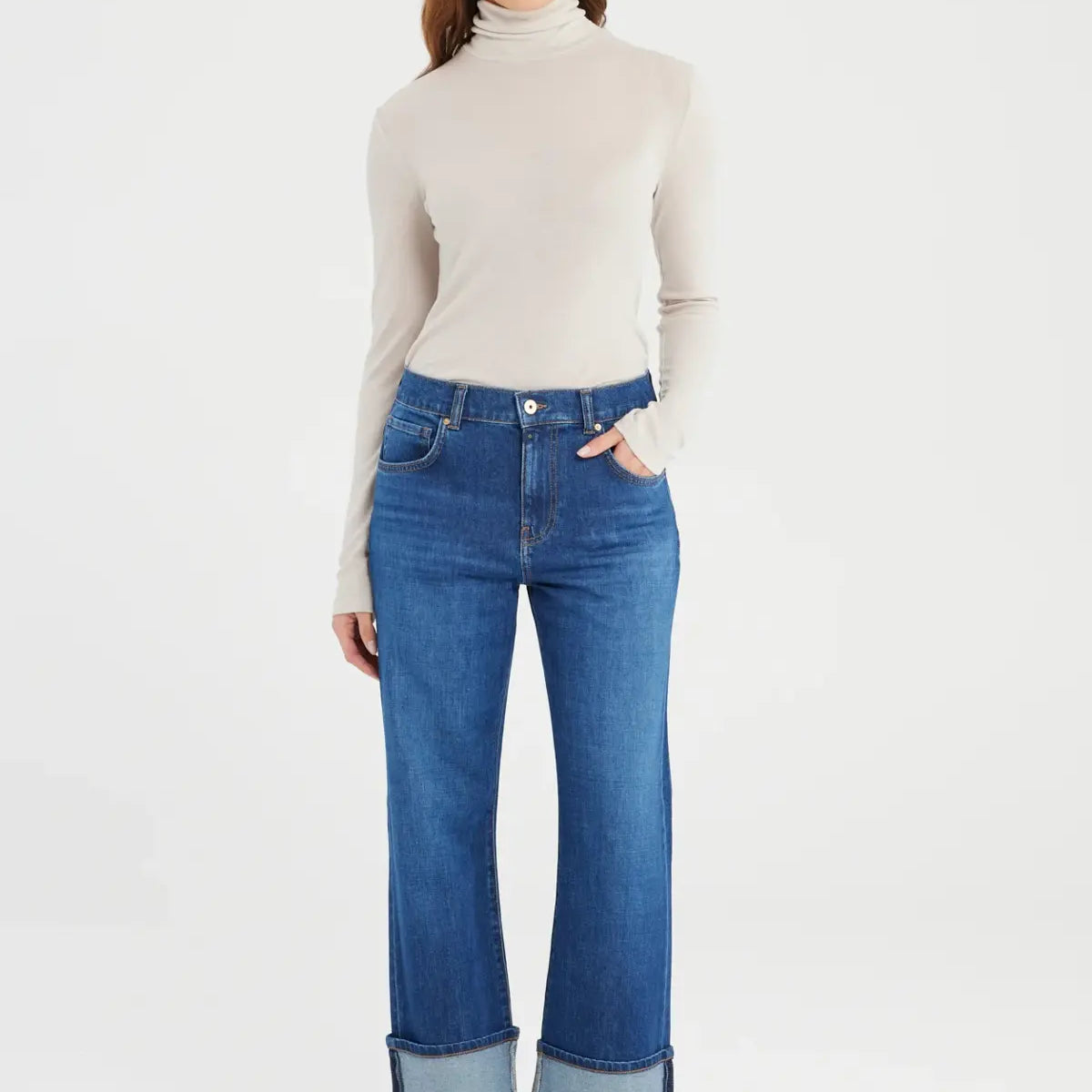 Ruby Mid Waist Cuff Jean