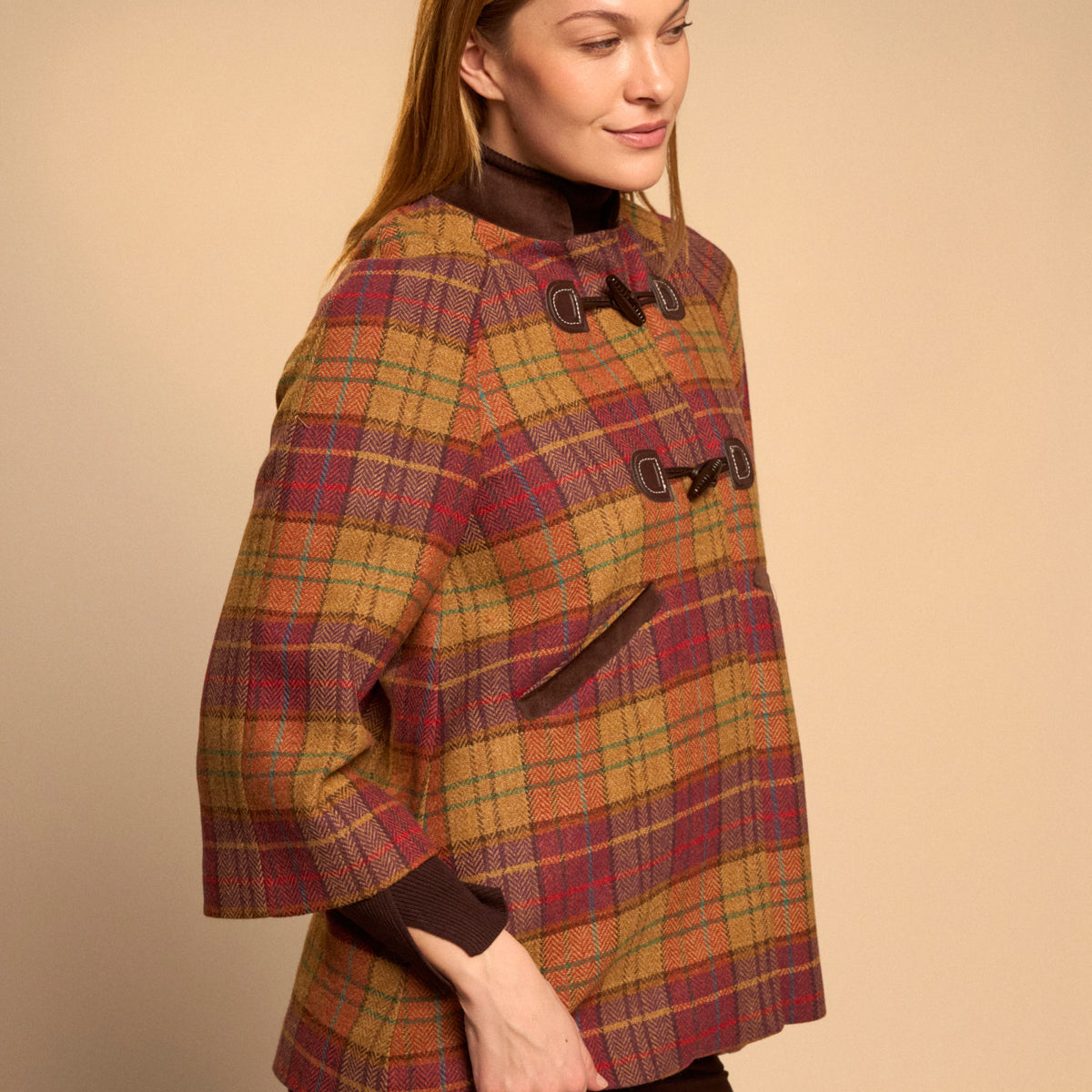 Plaid Cape w/Toggles