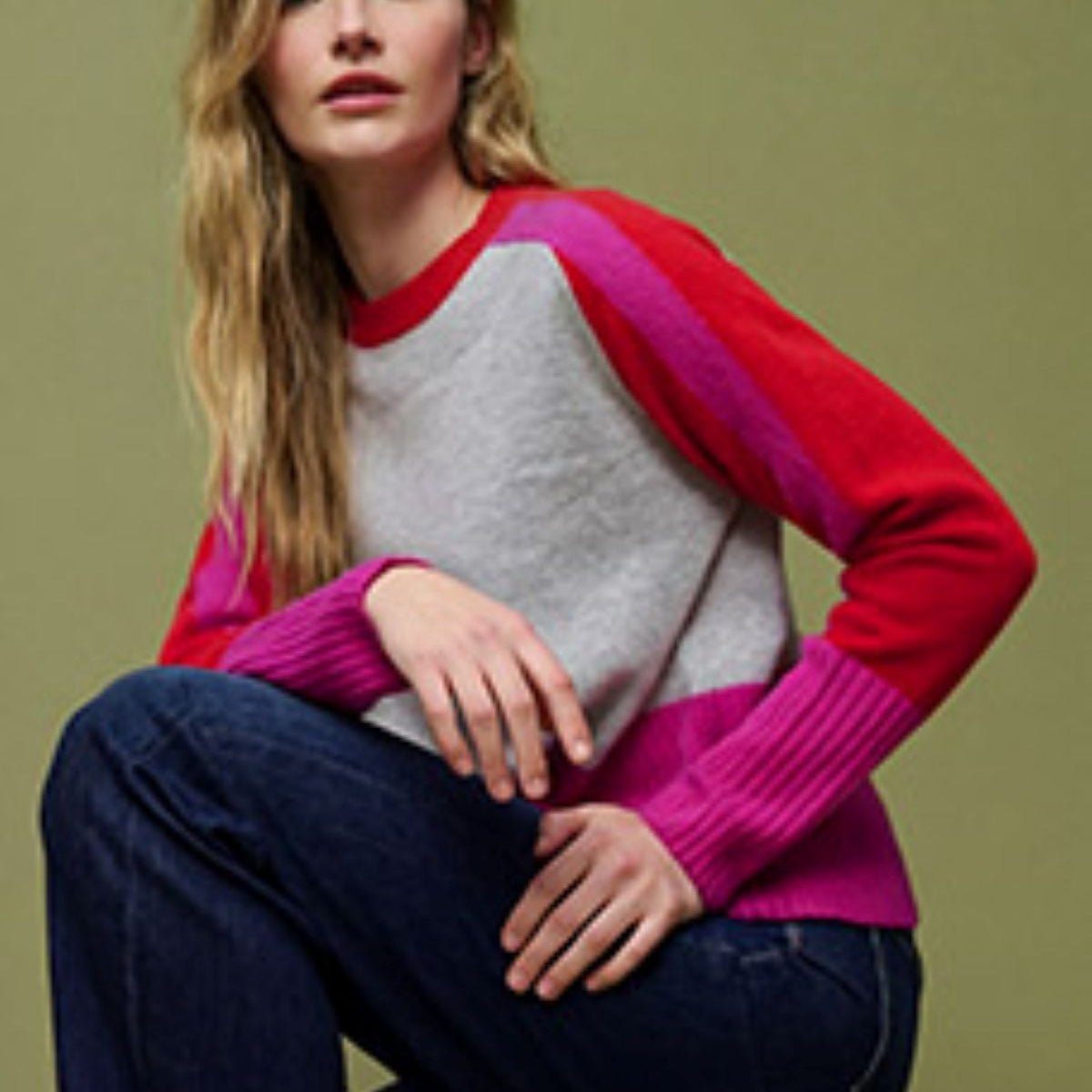 Colour Block Cashmere Sweater