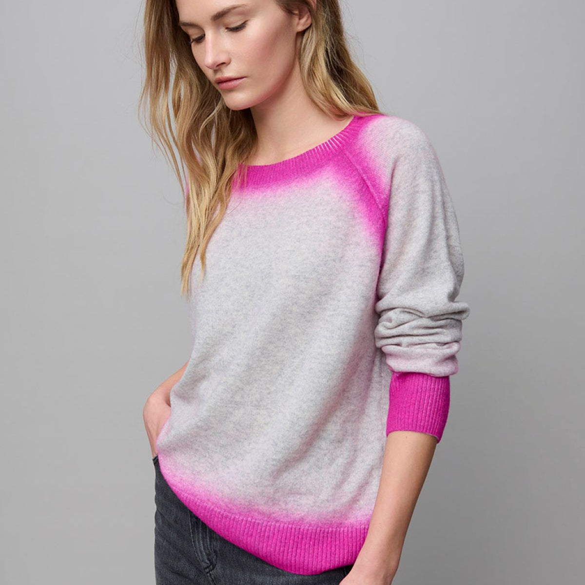 Cashmere Sweater w/Sprayed Detail