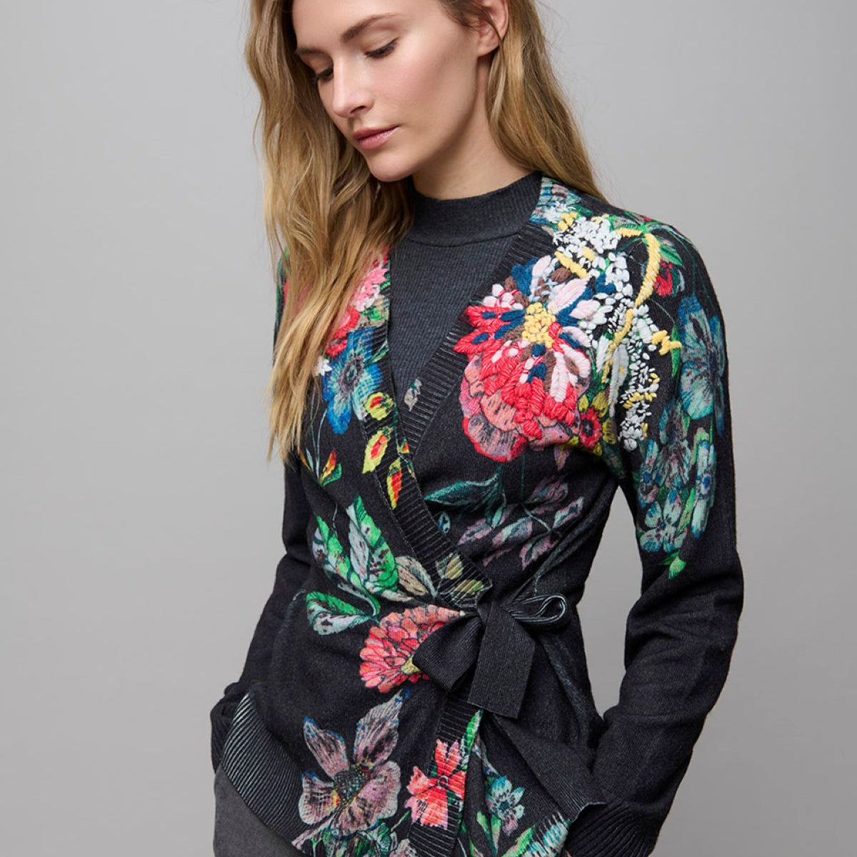 Floral Embroidered Cashmere Wrap