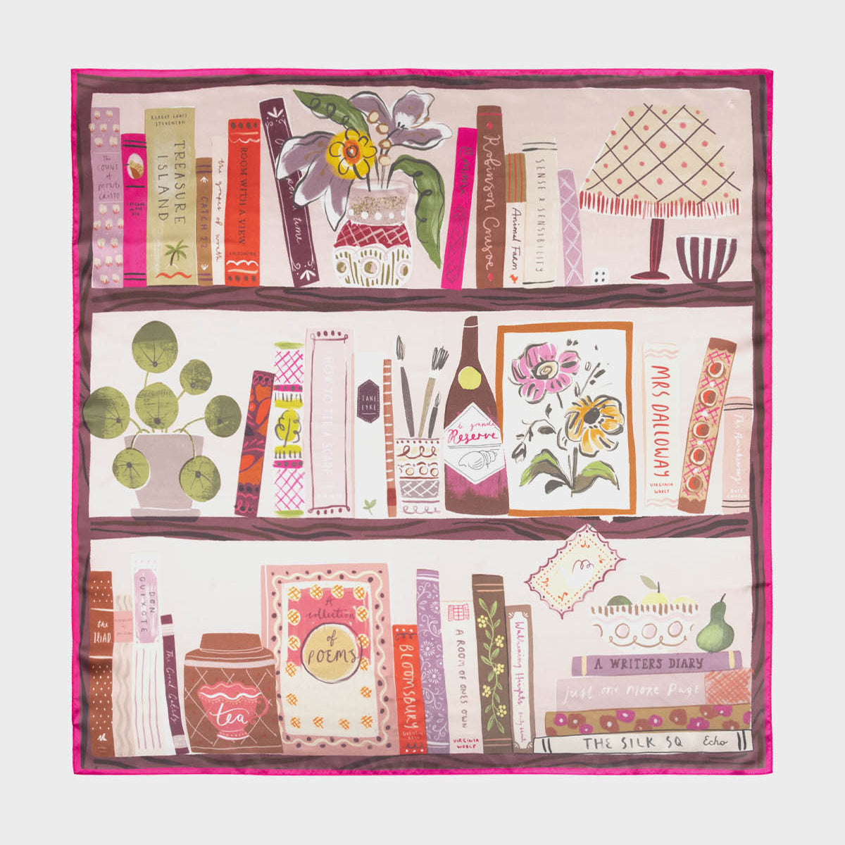Bookworm Silk Square