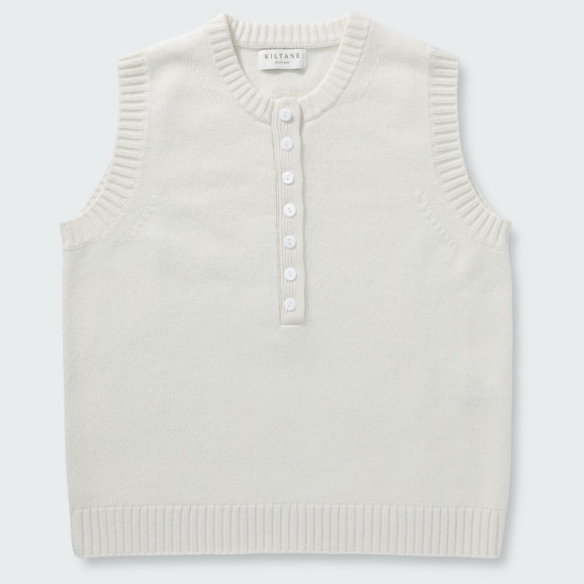 Crew Neck Cashmere Button Vest