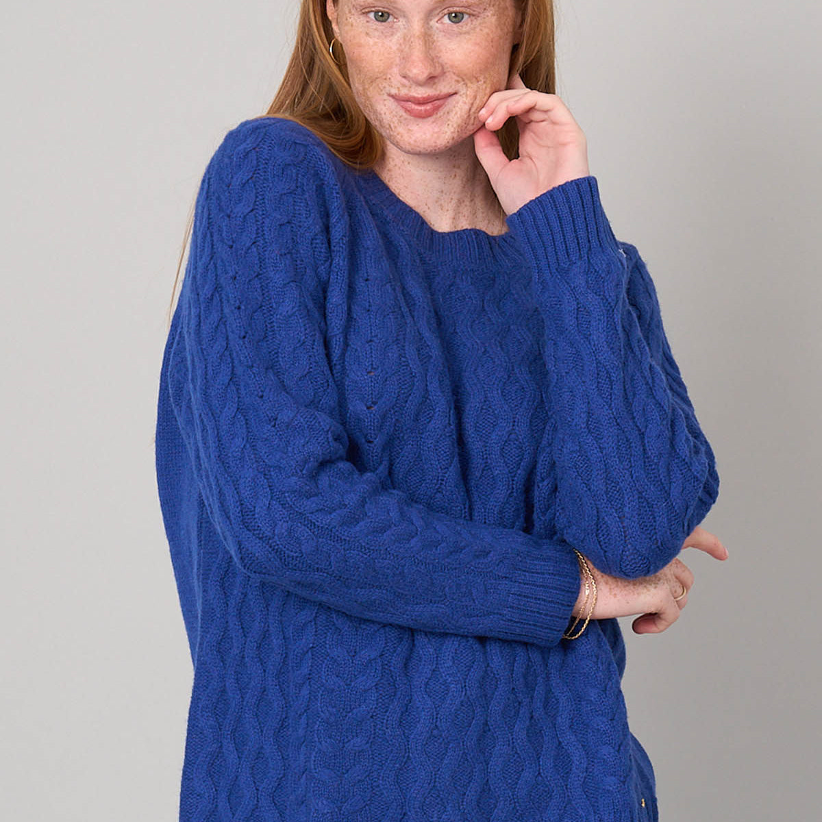 Cable Front Crew Sweater