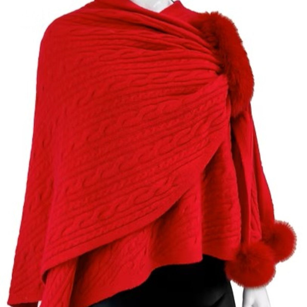 Cable Wrap w/Fox Trim & Pom