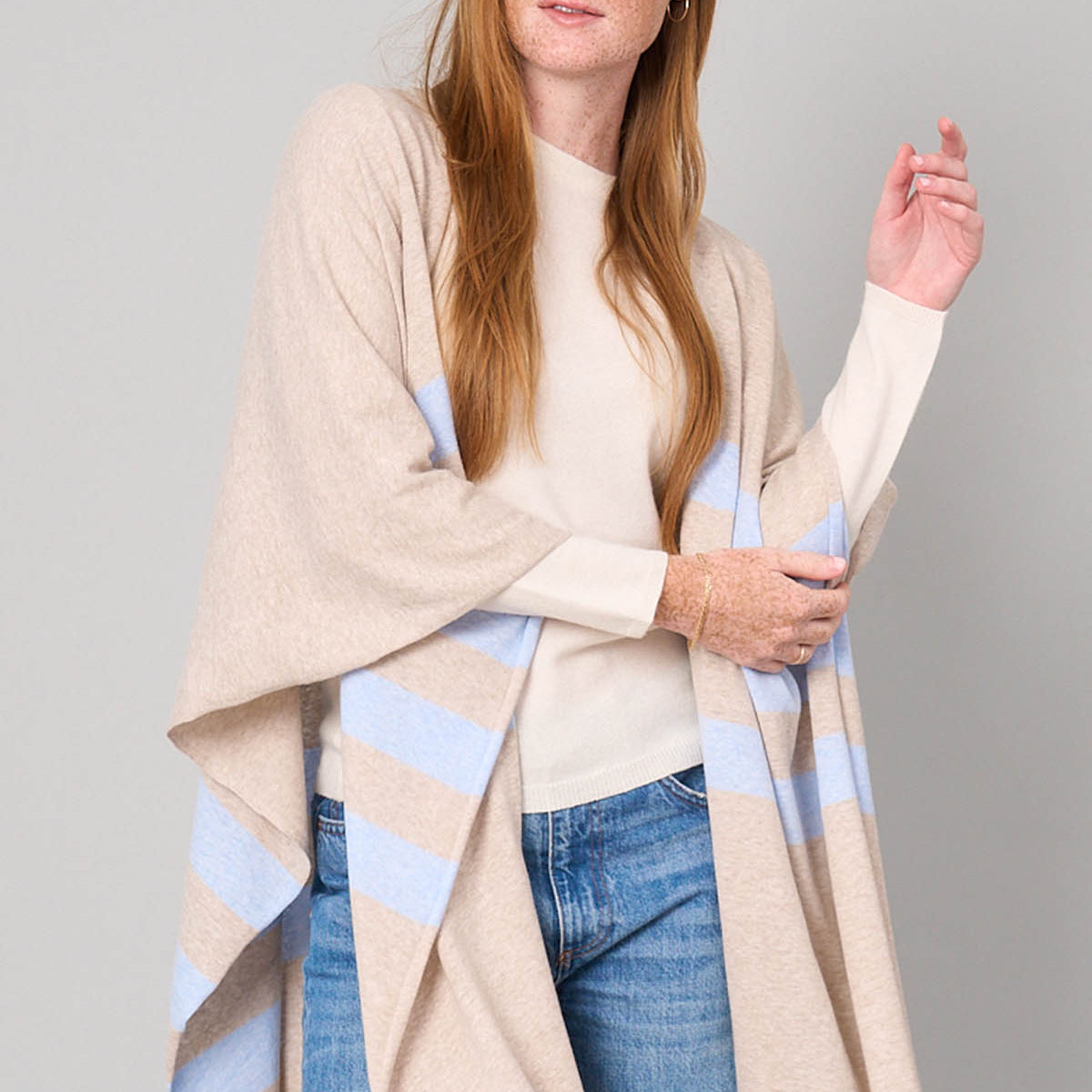 Linen Blend Wrap w/Fringe