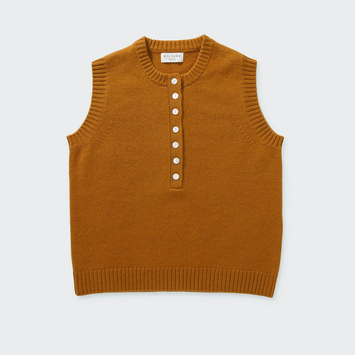 Crew Neck Cashmere Button Vest