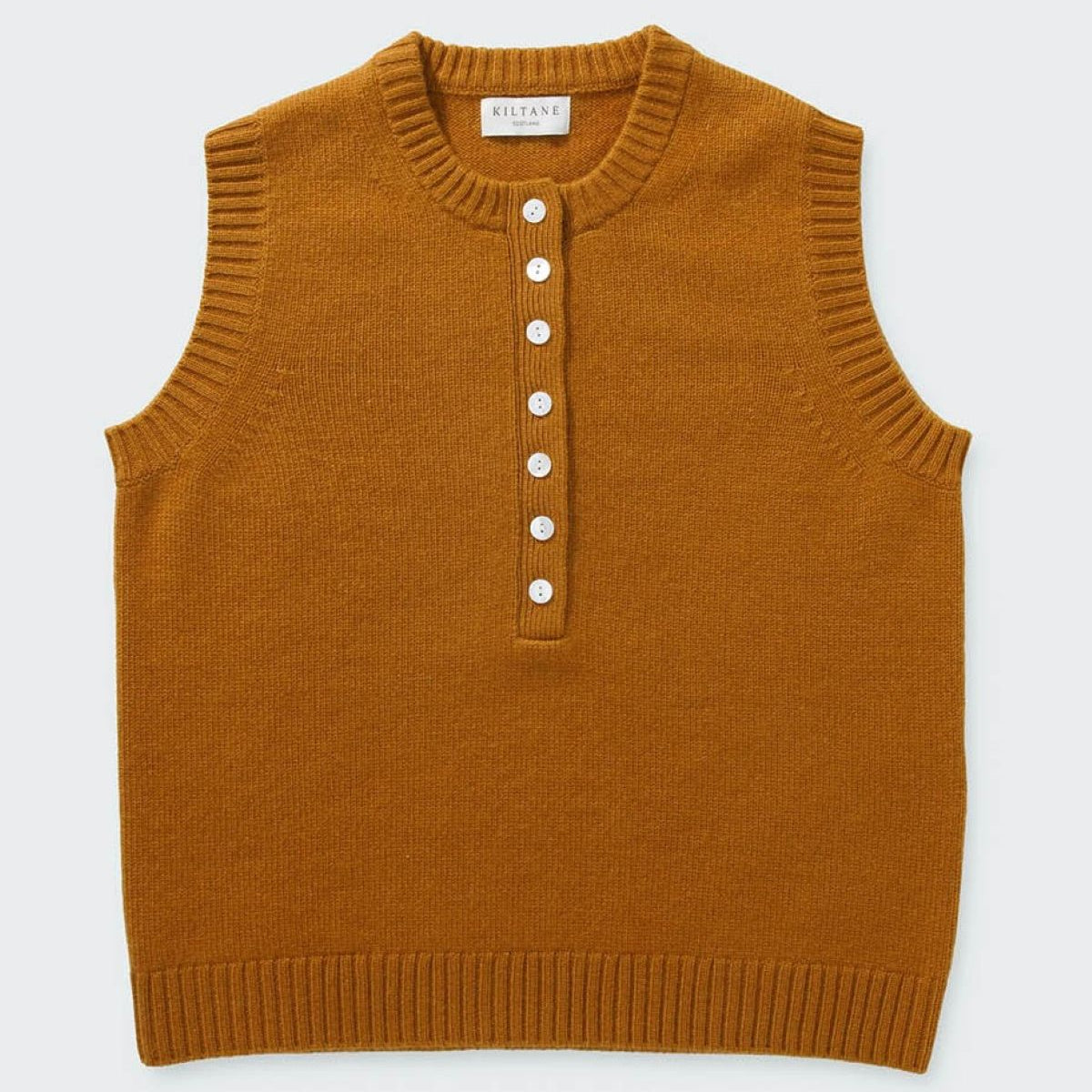 Crew Neck Cashmere Button Vest