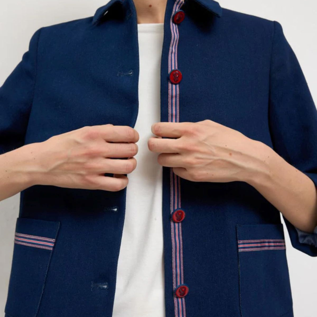 Denim Jacket w/Red Trim