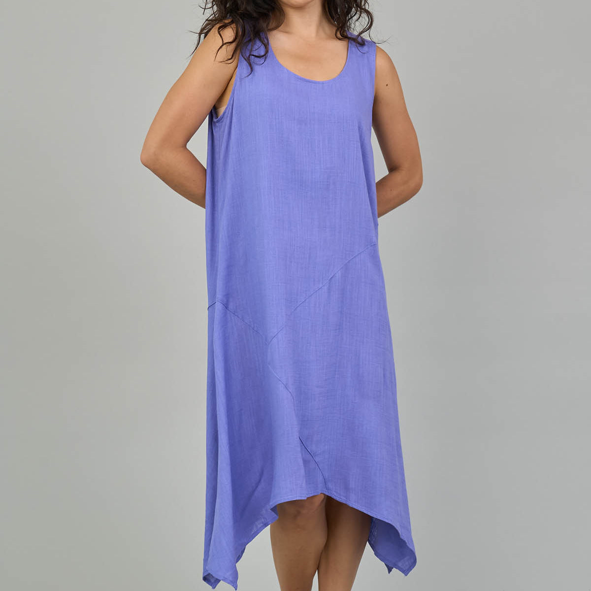 Sleeveless Asymmetrical Midi Dress