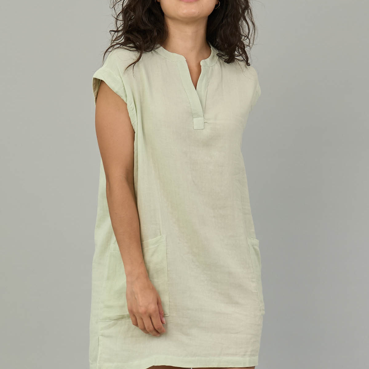 Cap Sleeve V-Neck Dress