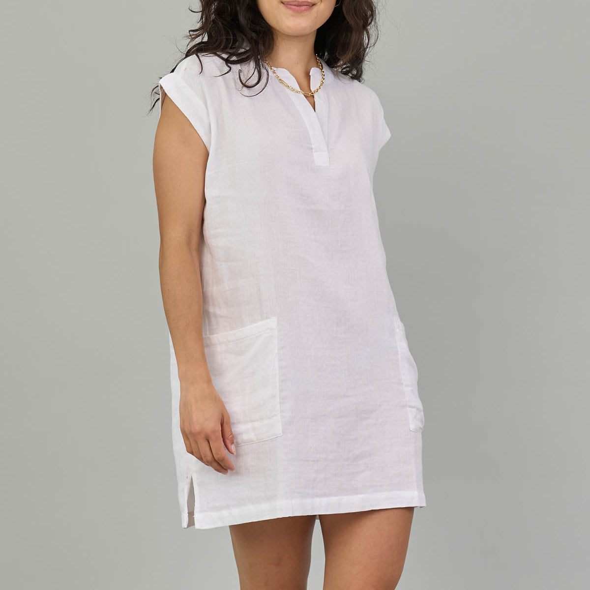 Cap Sleeve V-Neck Dress