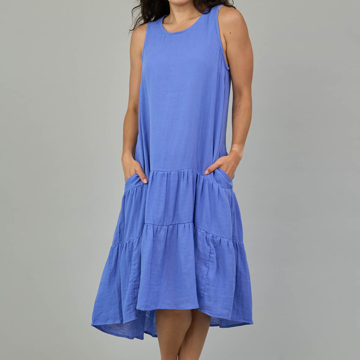 Sleeveless Midi Tiered Dress