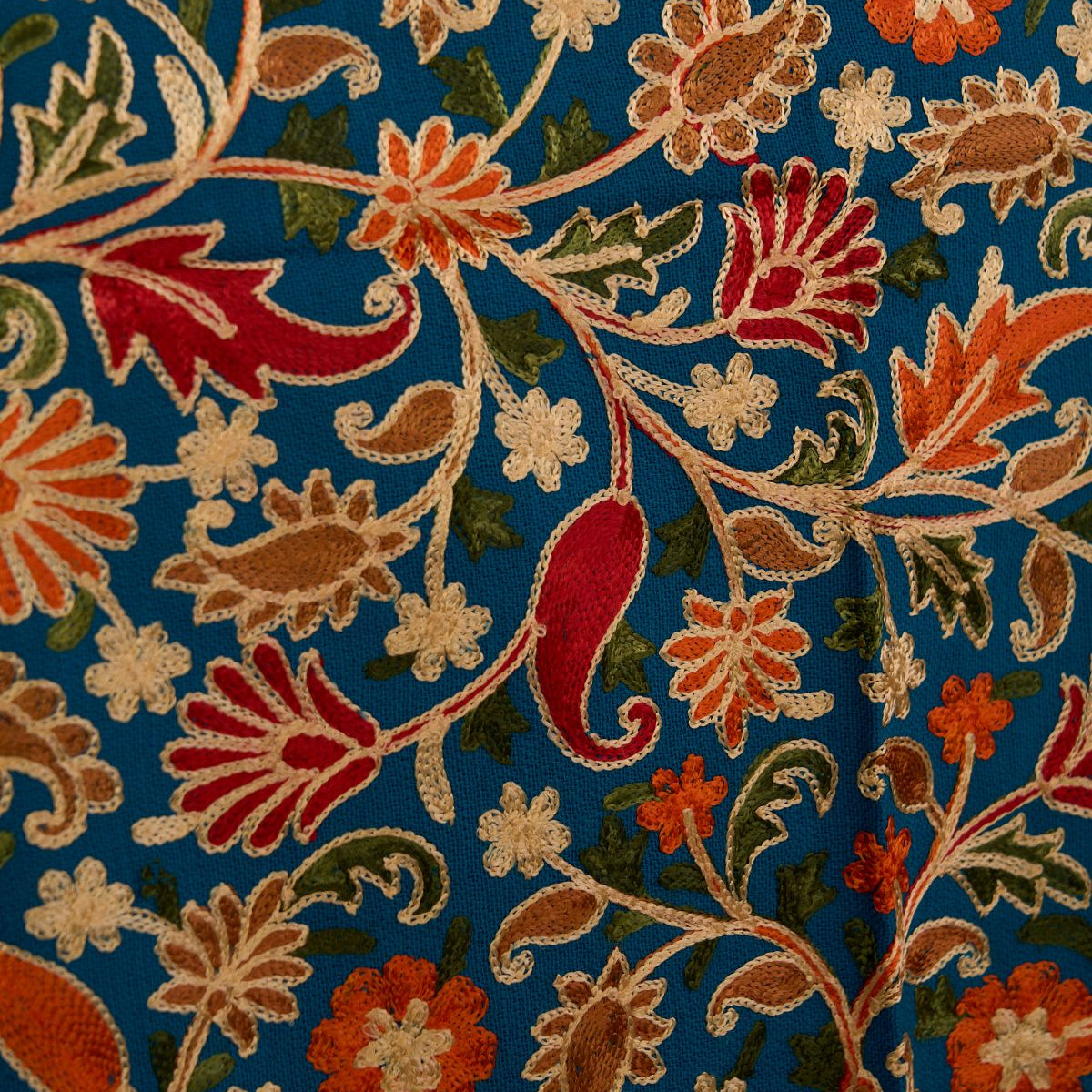 Embroidered Fringe Shawl