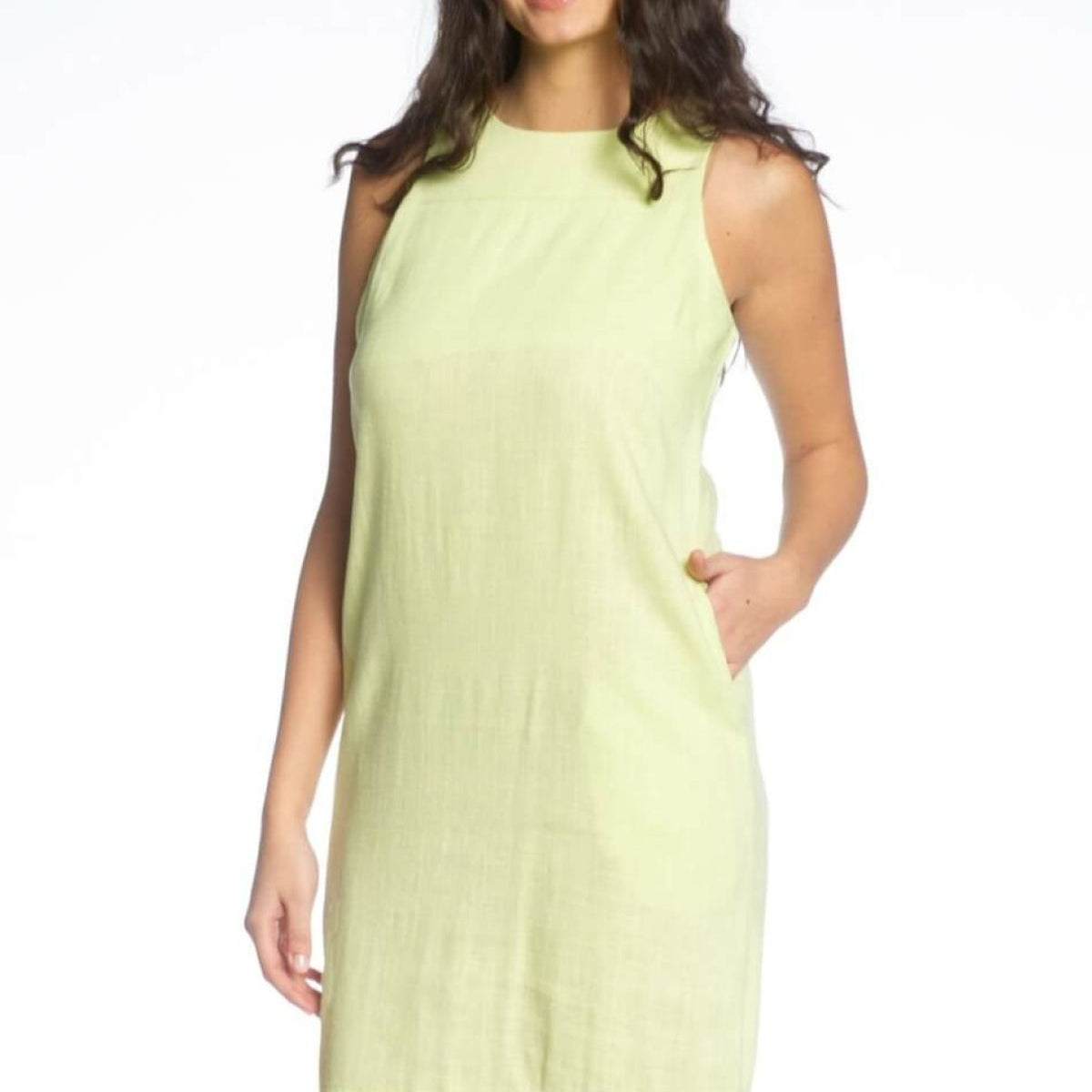 Sleeveless Dress w/Frayed Edge Hem
