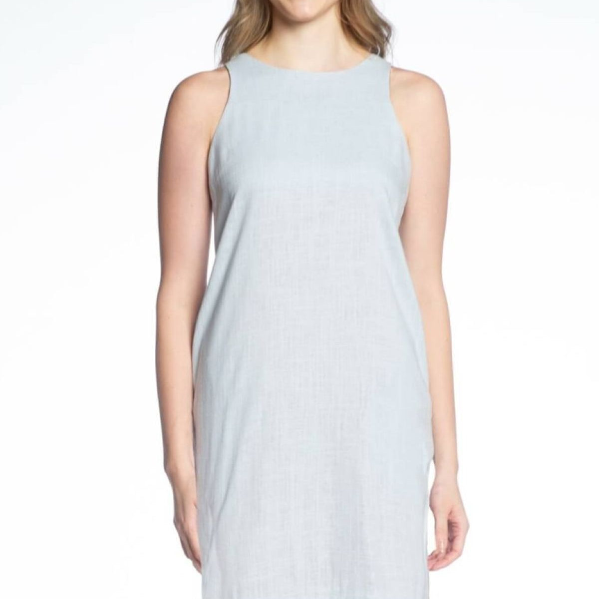 Sleeveless Dress w/Frayed Edge Hem