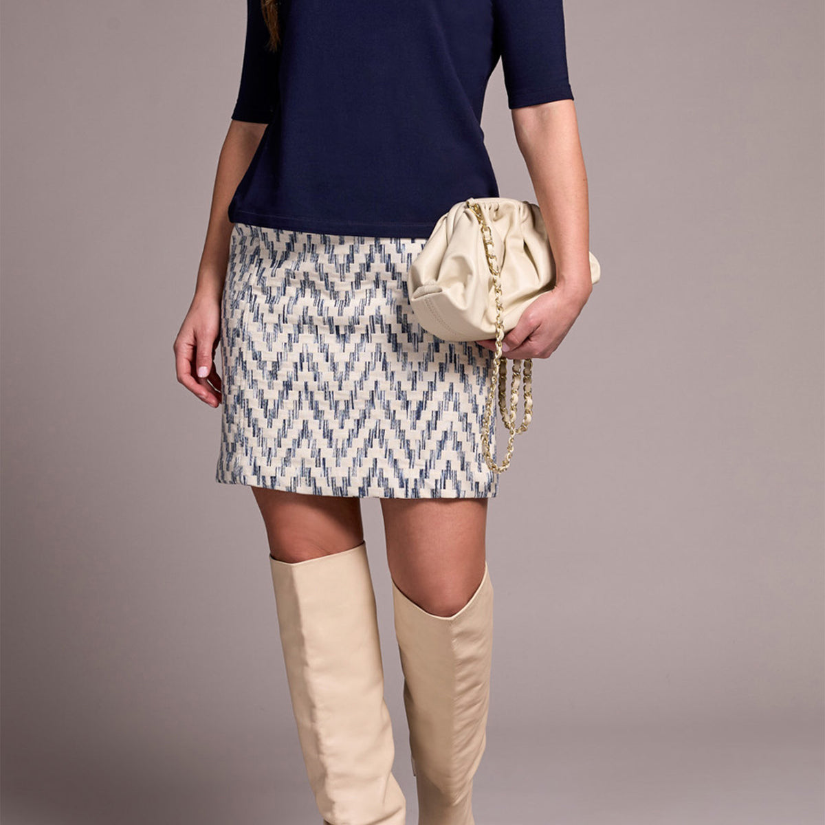 Funnel Neck Knit Top