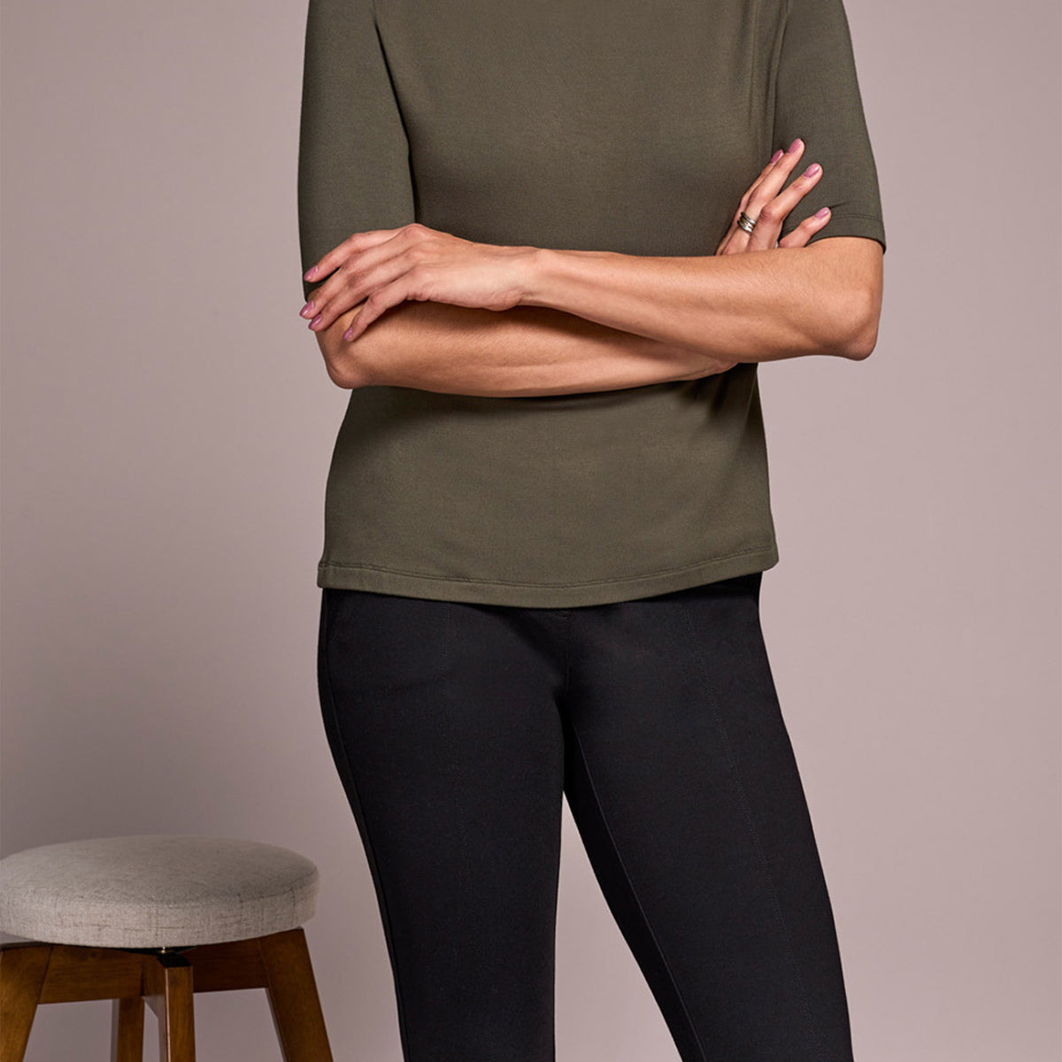 Funnel Neck Knit Top