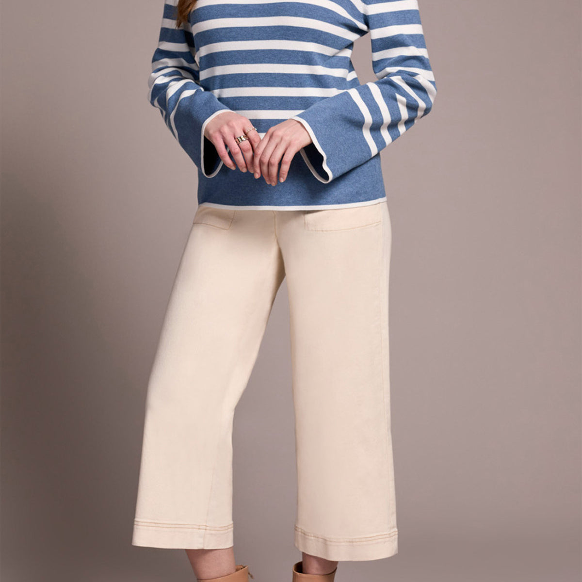 Mock Neck Striped Sweater