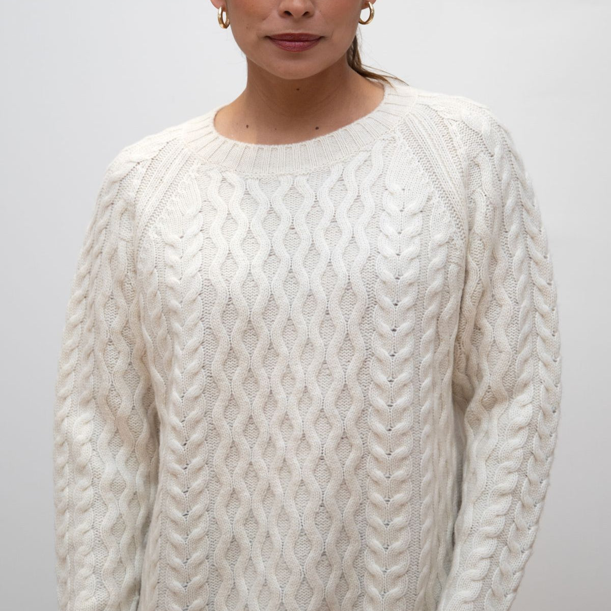 Cable Front Crew Sweater