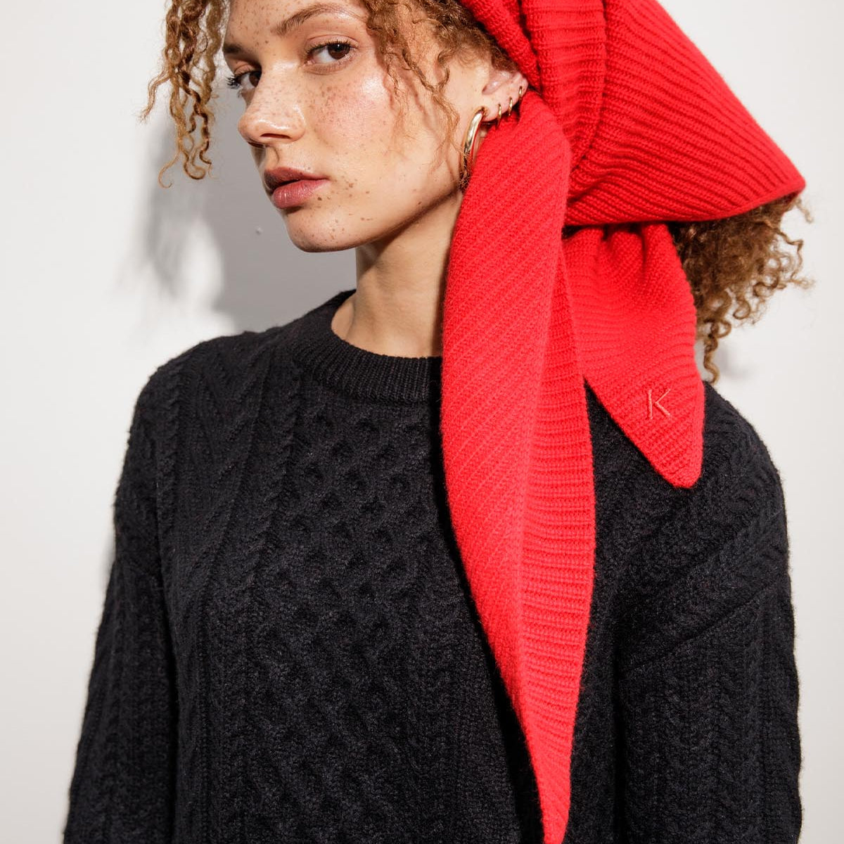 Triangle Knitted Cashmere Scarf