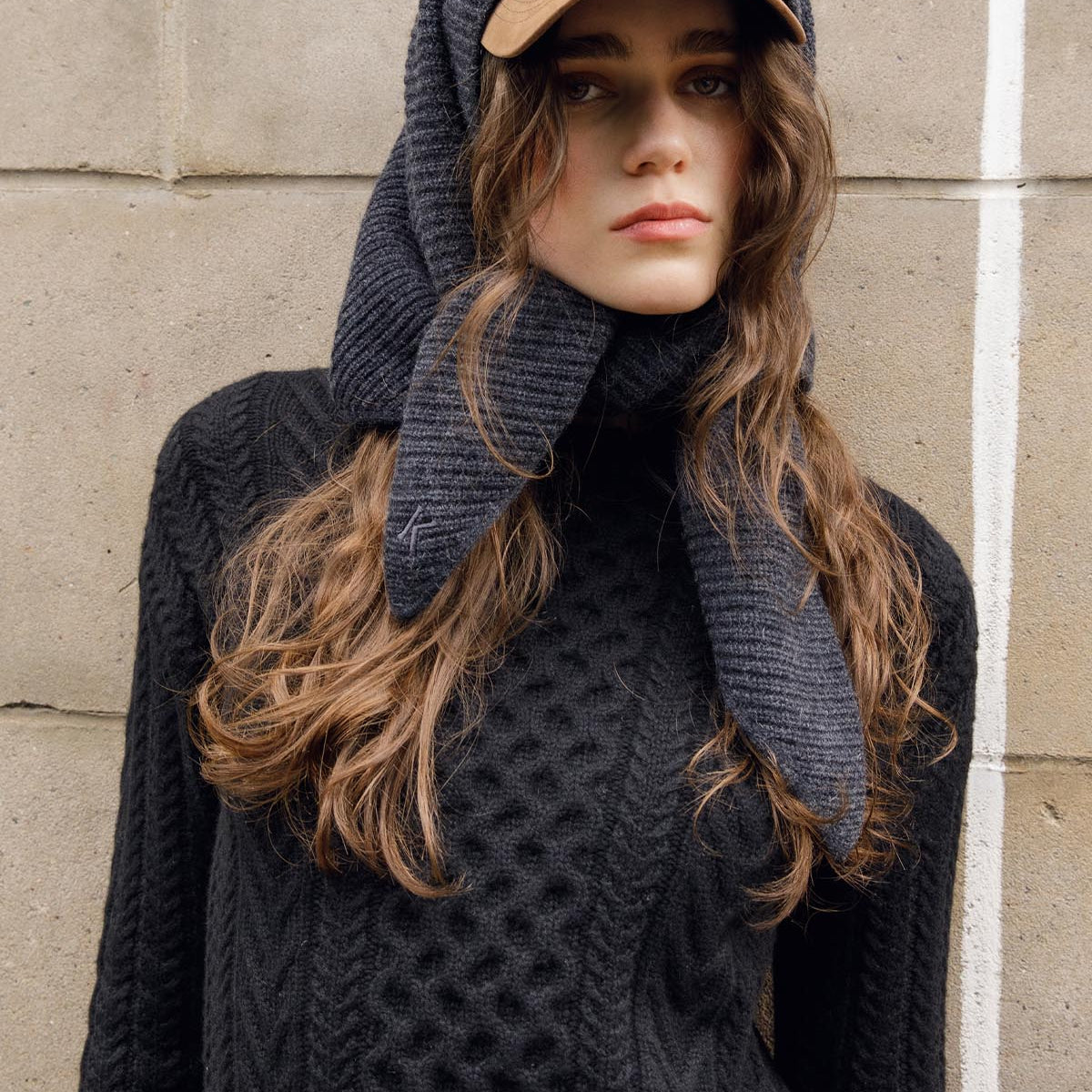 Triangle Knitted Cashmere Scarf