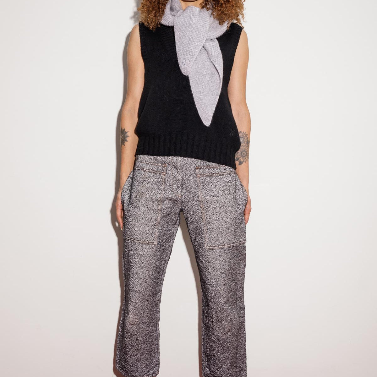 Triangle Knitted Cashmere Scarf