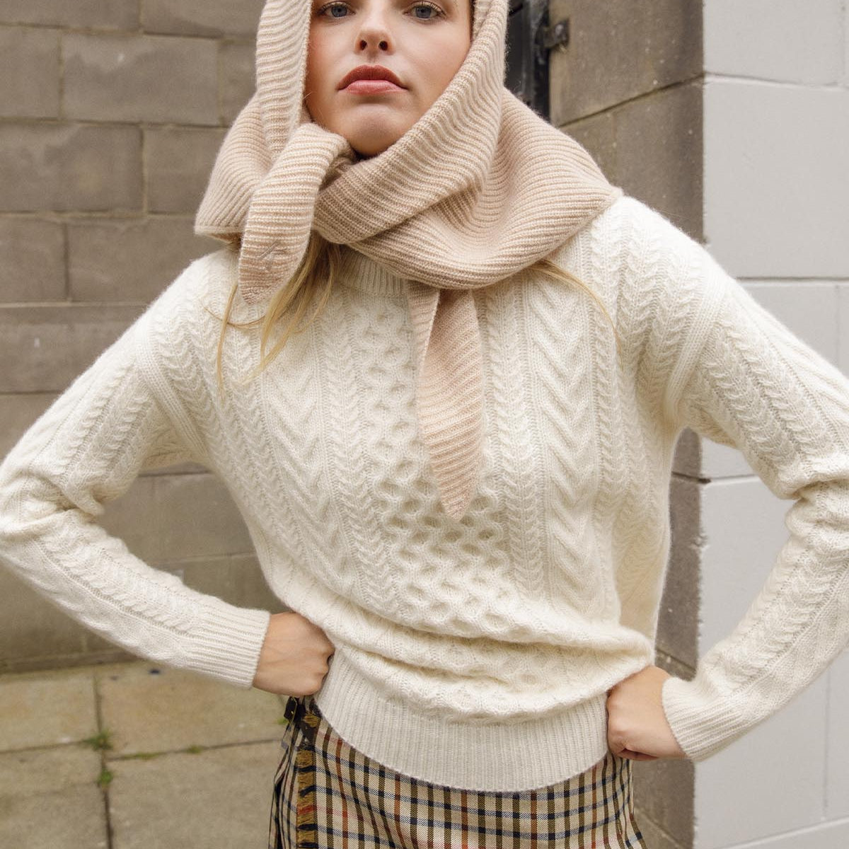 Triangle Knitted Cashmere Scarf