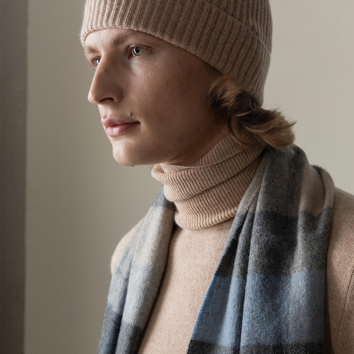 Cashmere Ribbed Beanie Hat