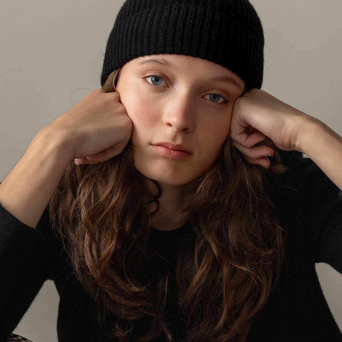 Cashmere Ribbed Beanie Hat