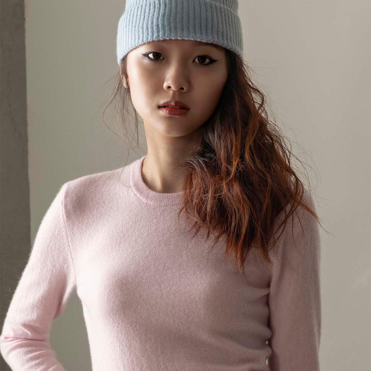 Cashmere Ribbed Beanie Hat
