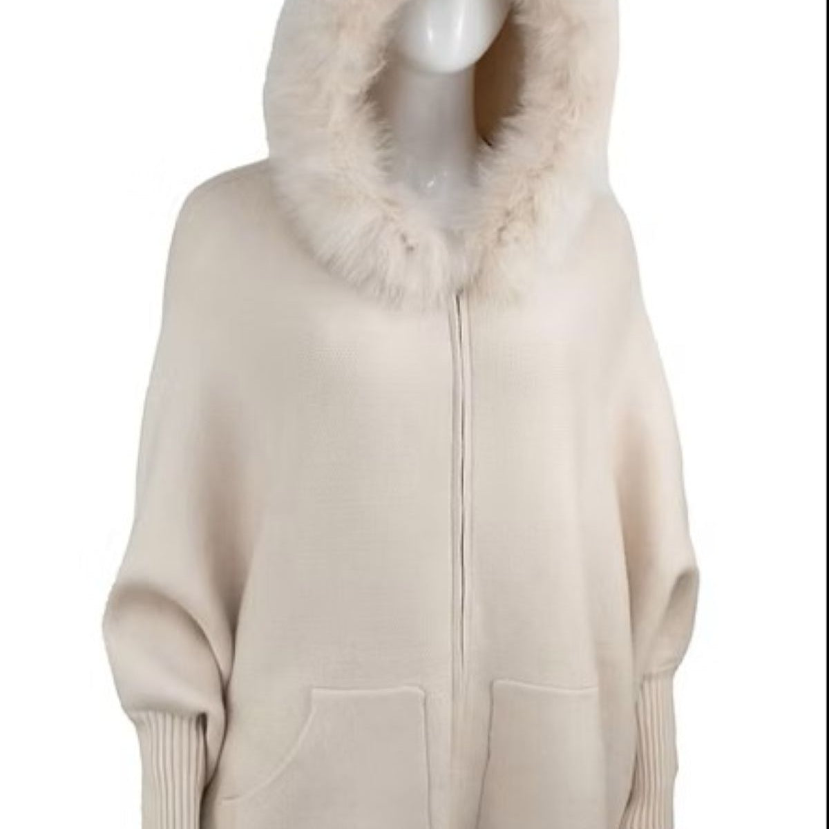 Poncho w/Fox Trim Hood