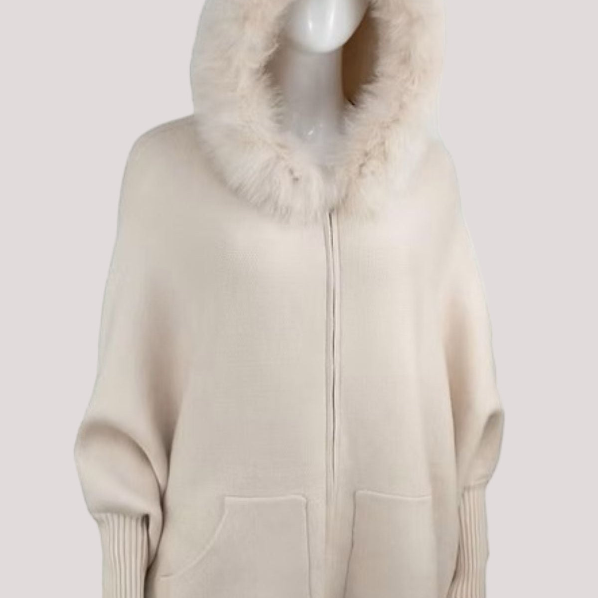 Poncho w/Fox Trim Hood