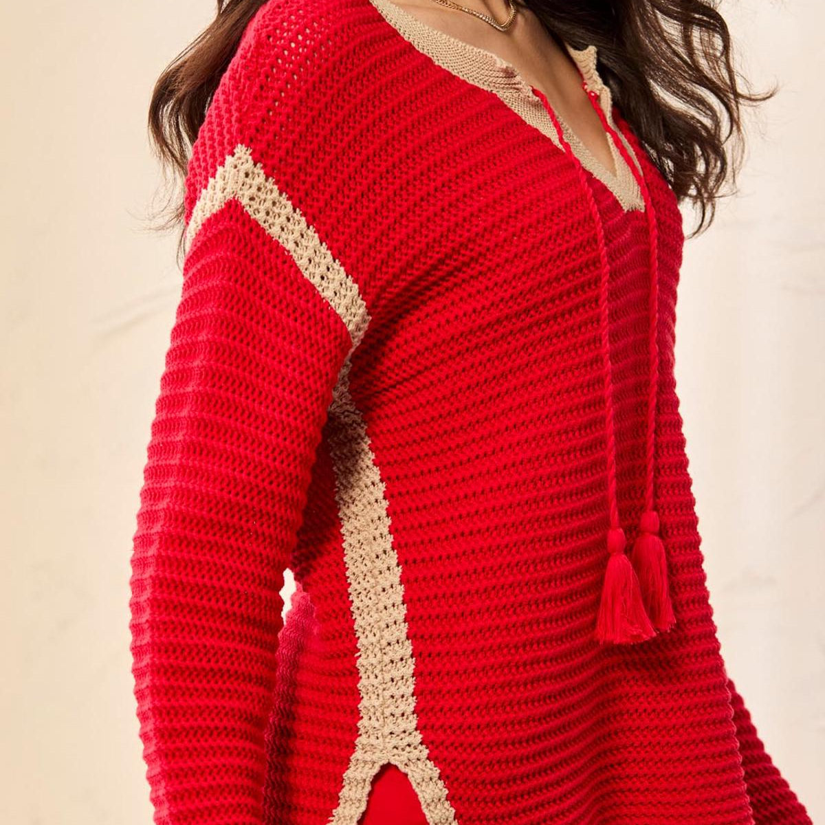 L/S Notch Collar Sweater