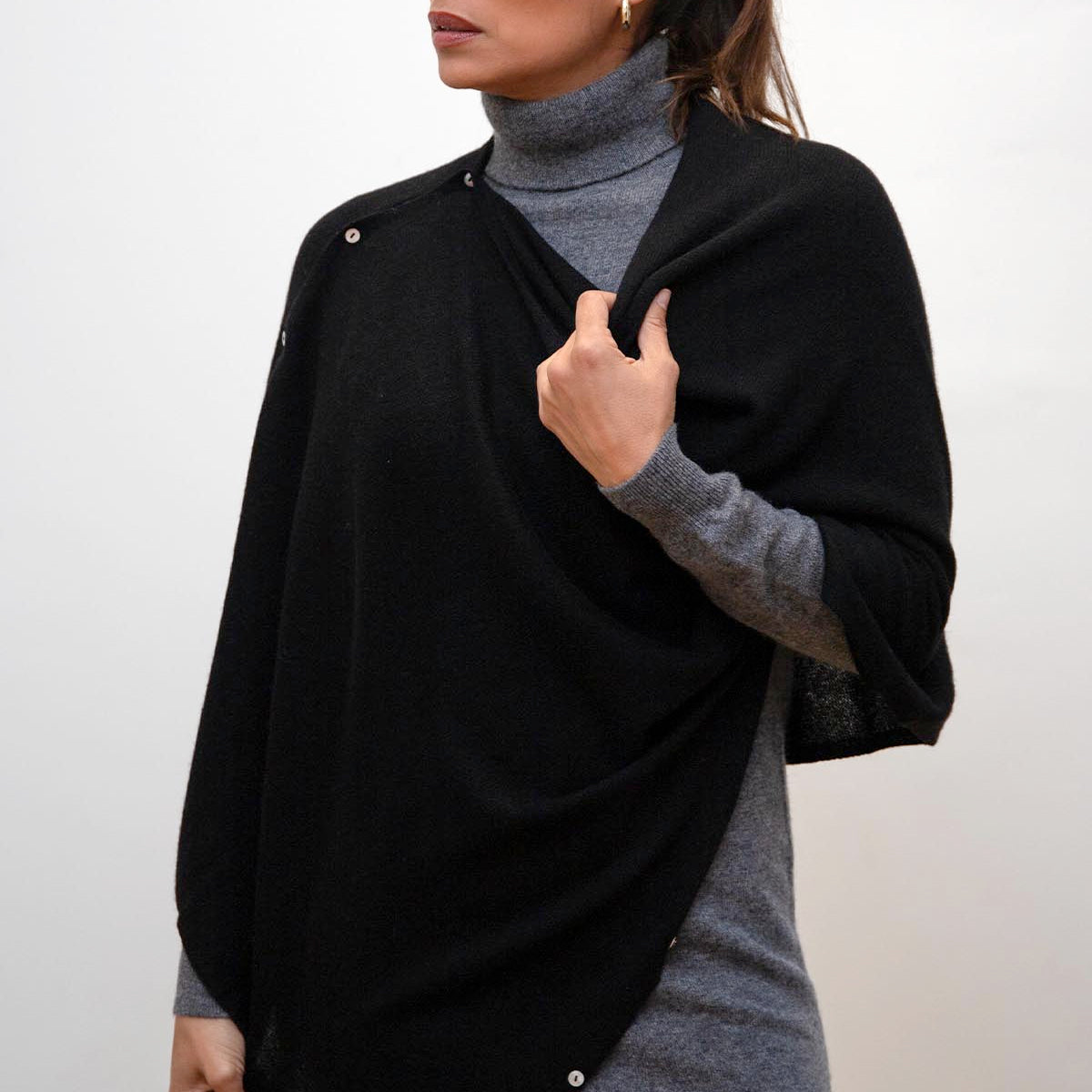 Peony Button Poncho