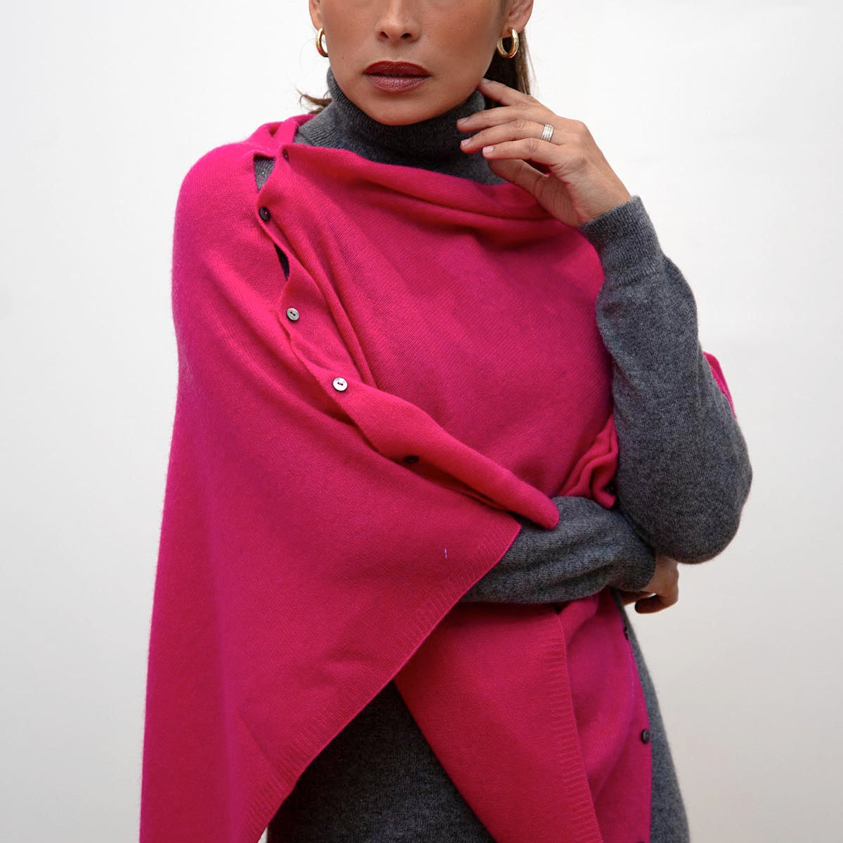 Peony Button Poncho