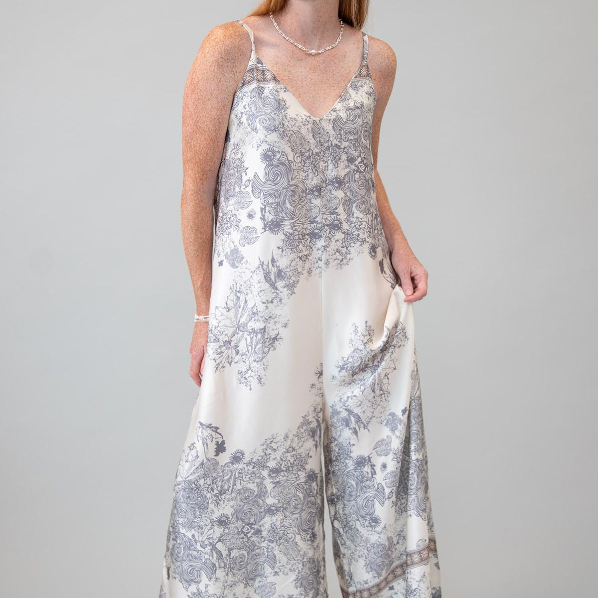 Dianna Sateen Wide Leg Jumpsuit