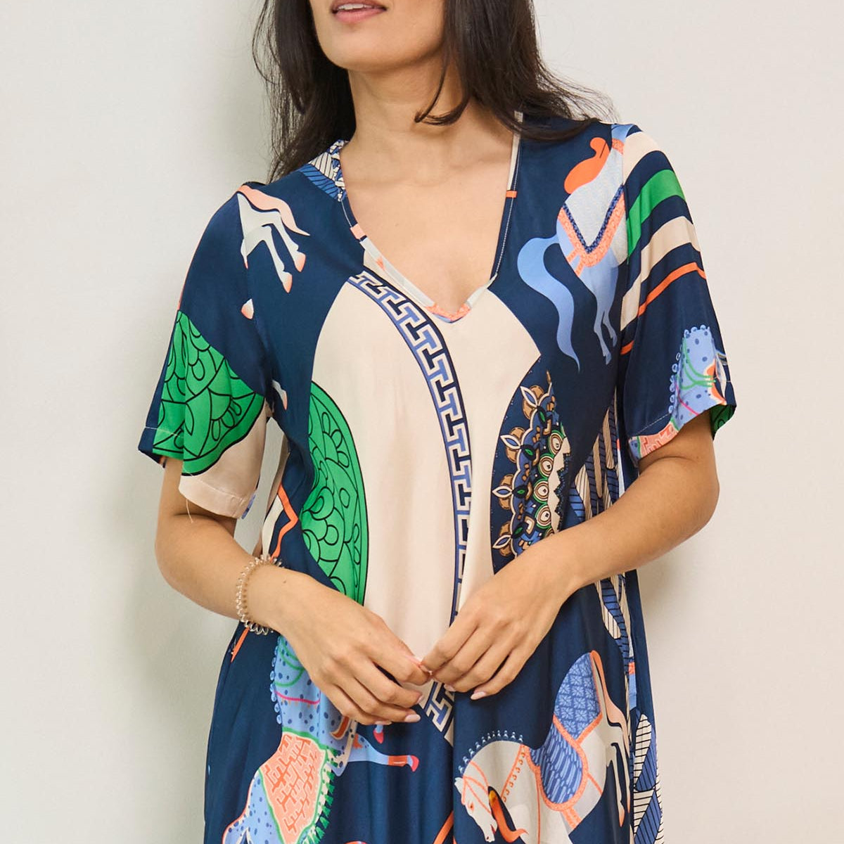 Dianna V-Neck Equestrian Dress