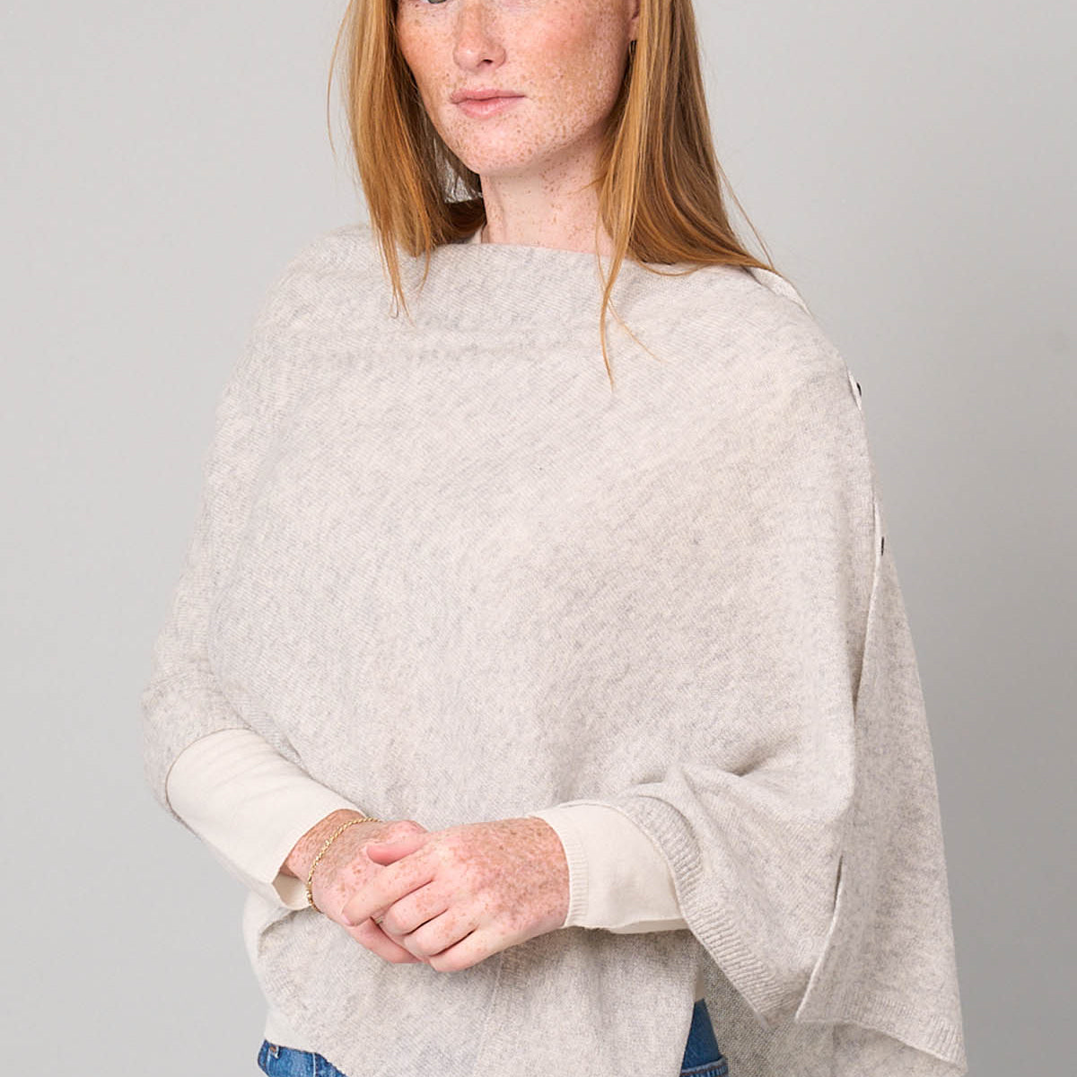 Peony Button Poncho