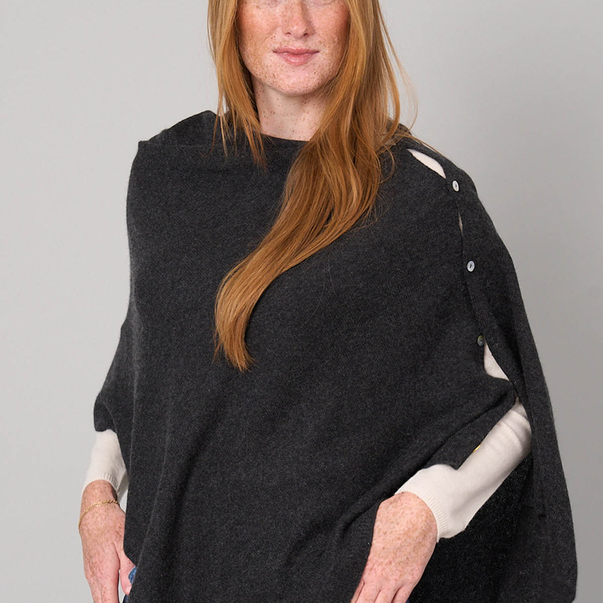 Peony Button Poncho