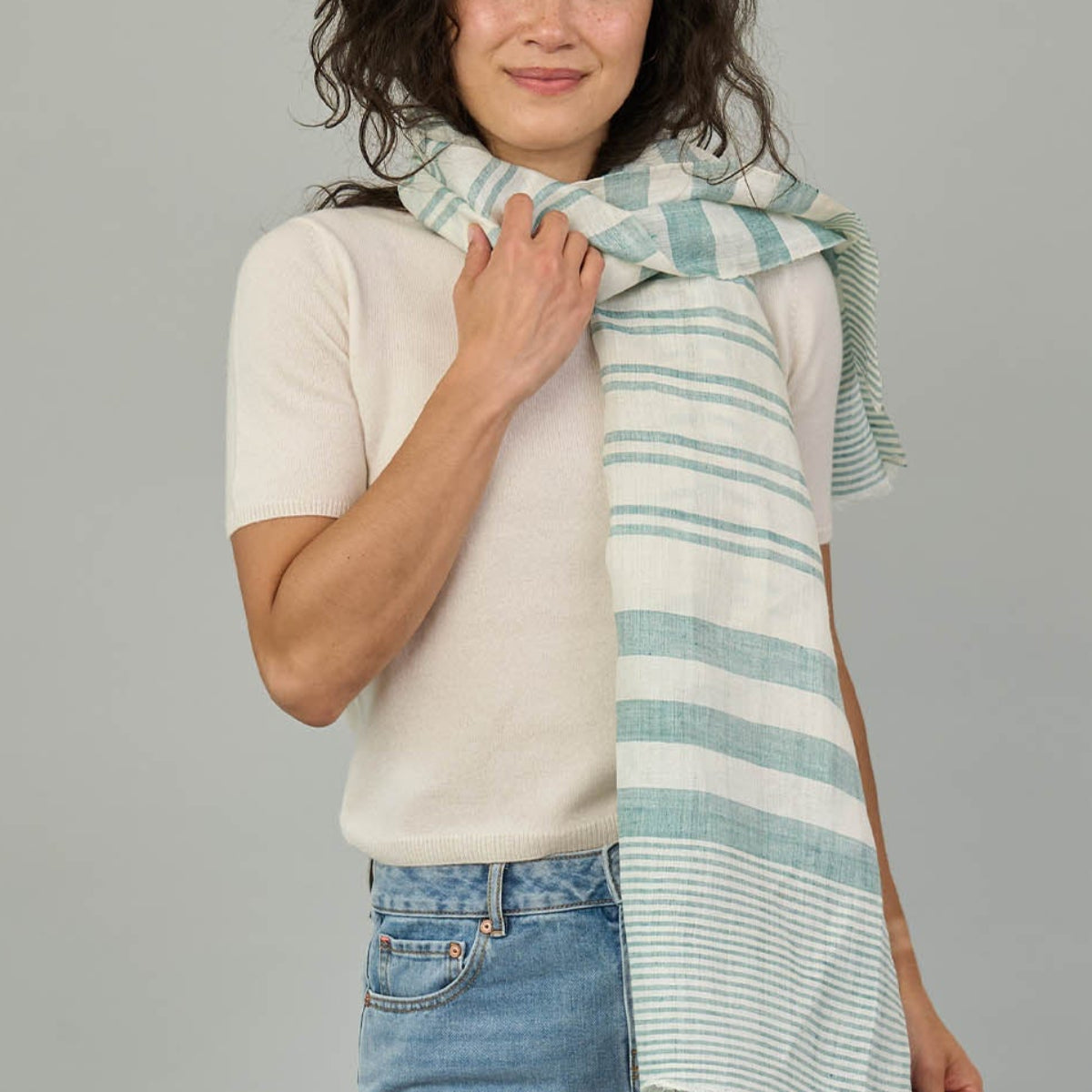 Wide Linen Scarf