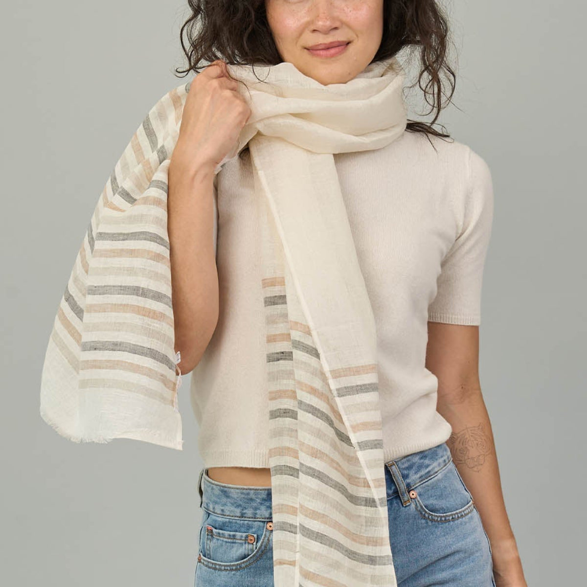 Wide Linen Scarf