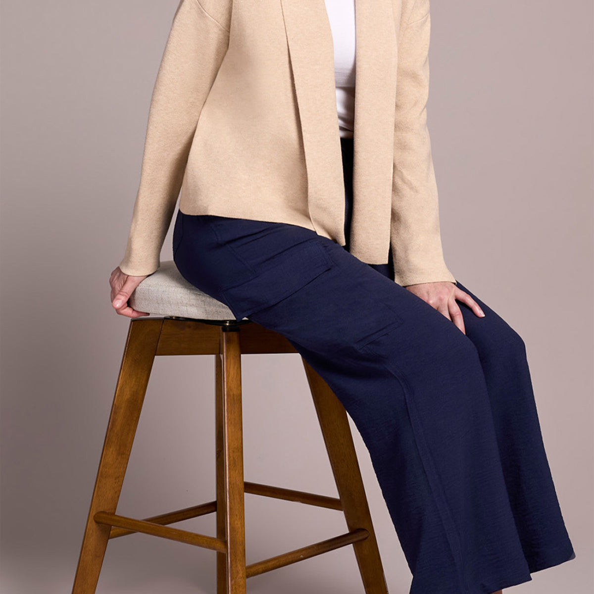 Double Knit Shawl Collar Coatigan