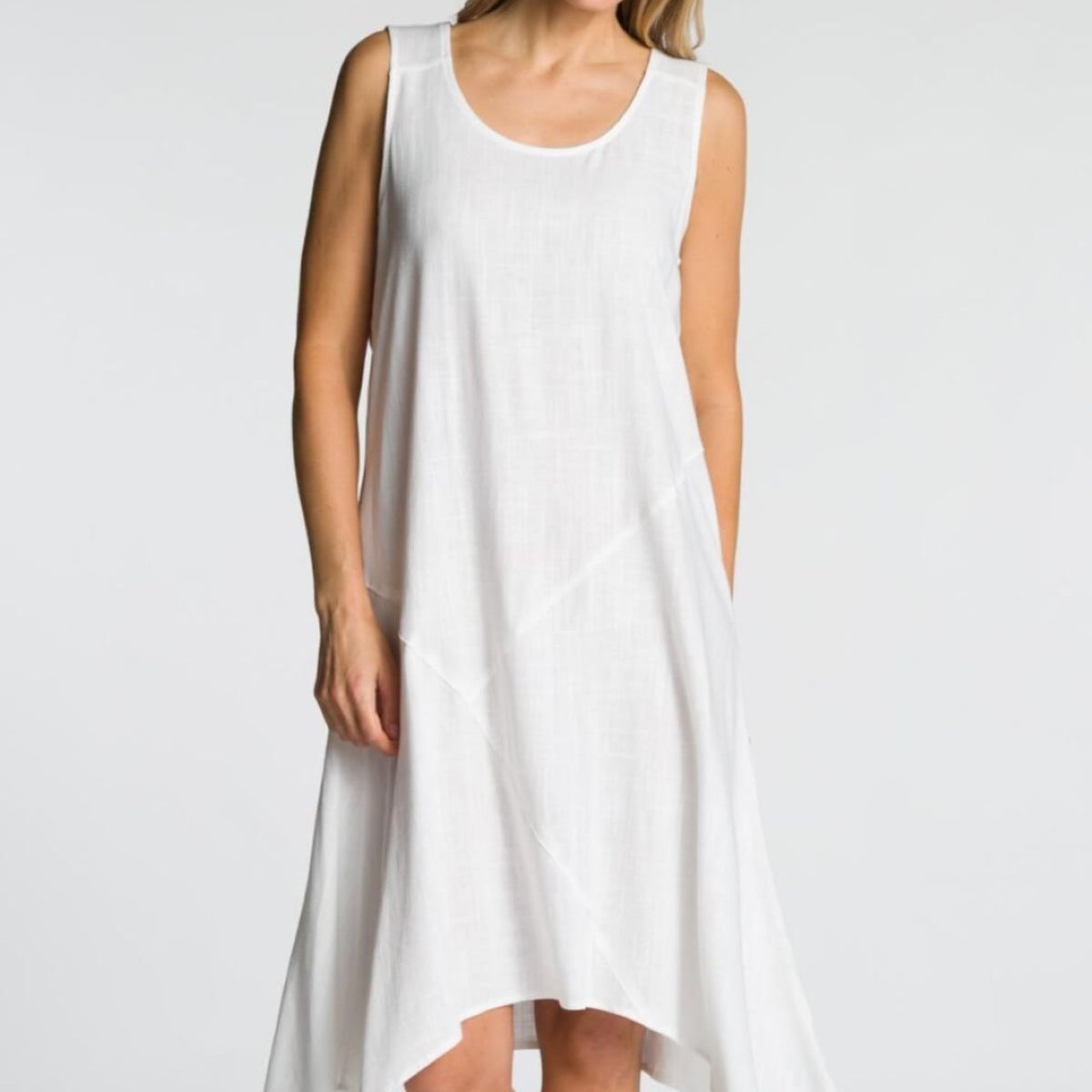 Sleeveless Asymmetrical Midi Dress