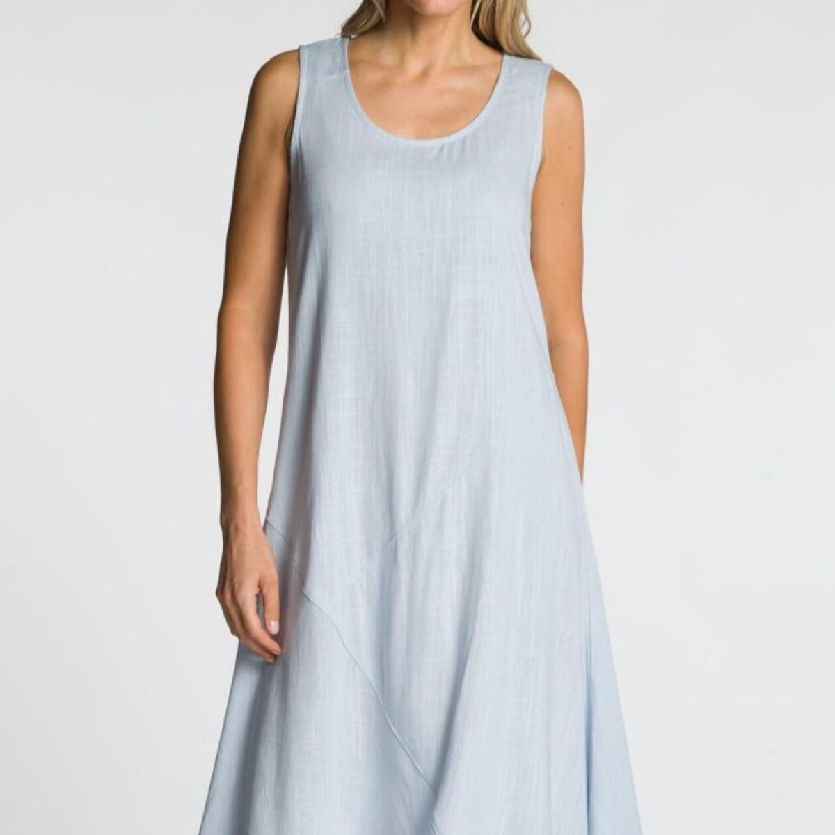 Sleeveless Asymmetrical Midi Dress
