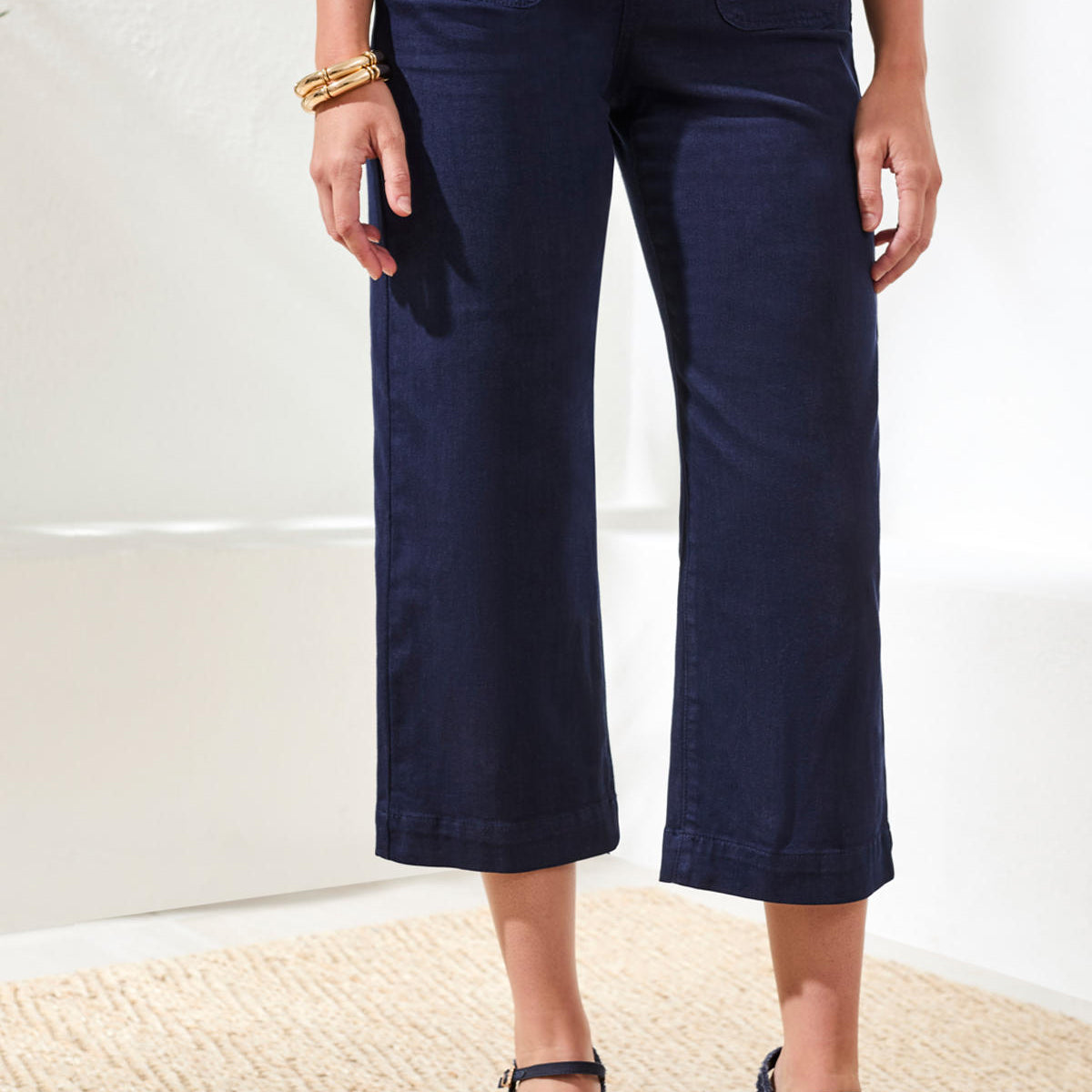 Sophia Cropped Palazzo Denim