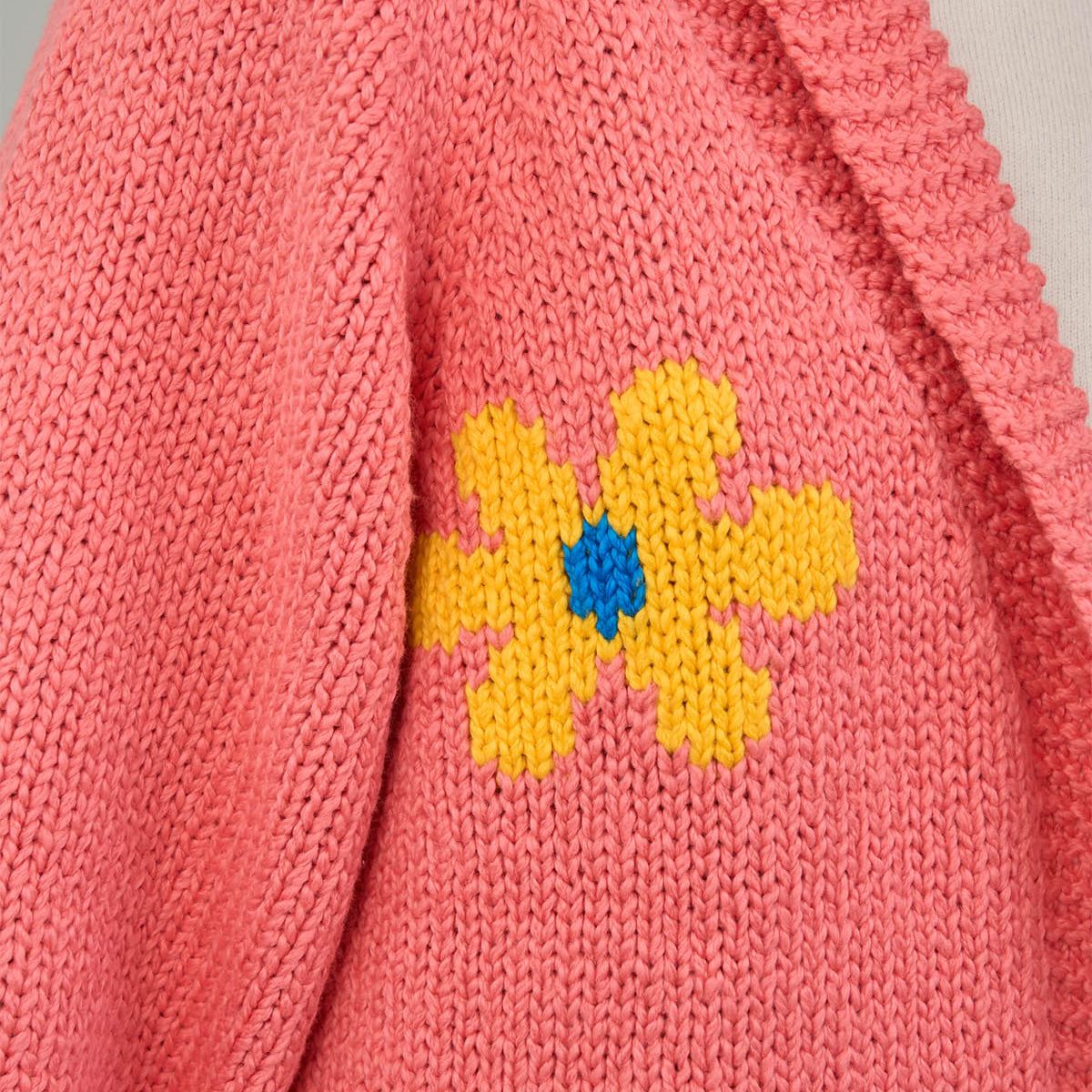 Long Cotton Cardi w/Flower